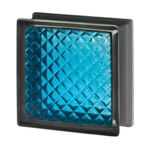 Стеклоблок инка бирюза черный бриллиант Vitrablok 19х19x8