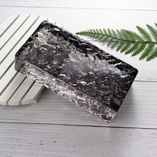 Стеклянный кирпич Glassio  Ice графит 20x10x5 см