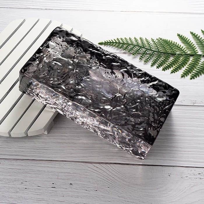 Стеклянный кирпич Glassio Ice графит 20x10x5 см