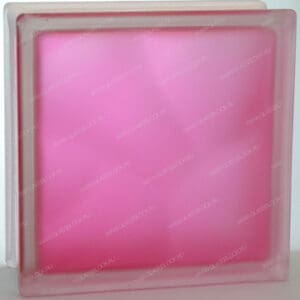 Стеклоблок полуматовый розовый волна (матовый с одной стороны) Vitrablok 19x19x8 окрашенный изнутри