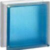 Стеклоблок самба бирюза окрашенный изнутри Vitrablok 19х19х8