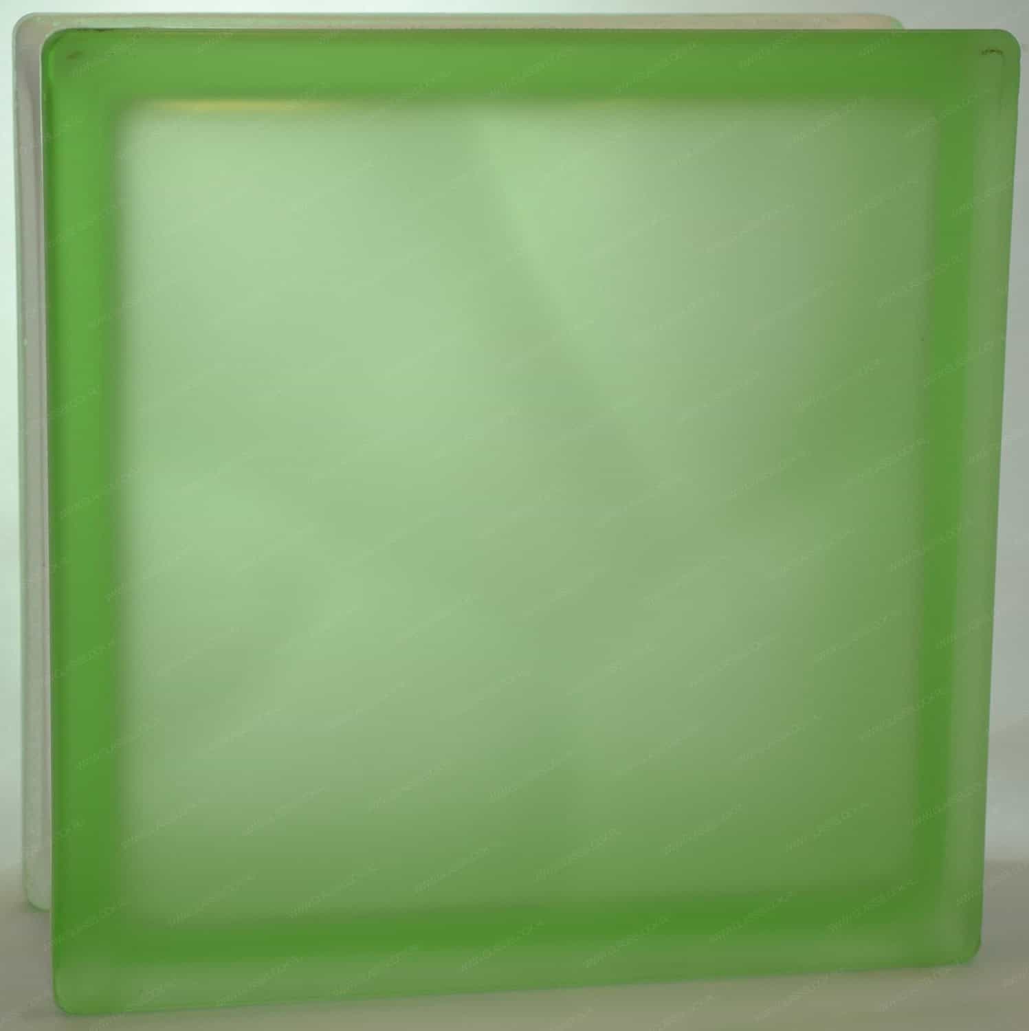 Стеклоблок волна зелёный матовый окраска в массе Vitrablok 19x19x8