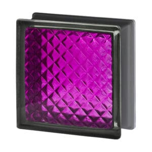 Стеклоблок инка малиновый черный бриллиант Vitrablok 19х19x8