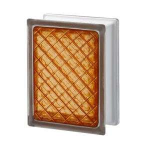 Стеклоблок Диамонд оранжевый Vitrablok 14,6×19,7×8 см