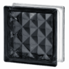Стеклоблок пирамида черный окрашенный изнутри Vitrablok 19х19х8 на белом фоне