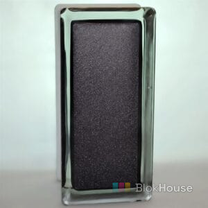 Стеклоблок половинка черный Арктик окрашенный изнутри Vitrablok 19x9x8 — вид спереди