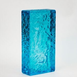 Стеклянный кирпич Glassio Айс бирюзовый 20x10x5 см