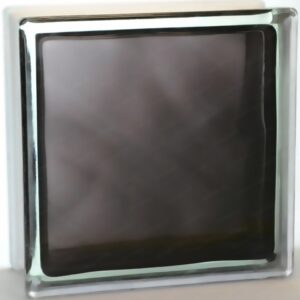 Черный стеклоблок волна внутри Vitrablok 19х19х8.