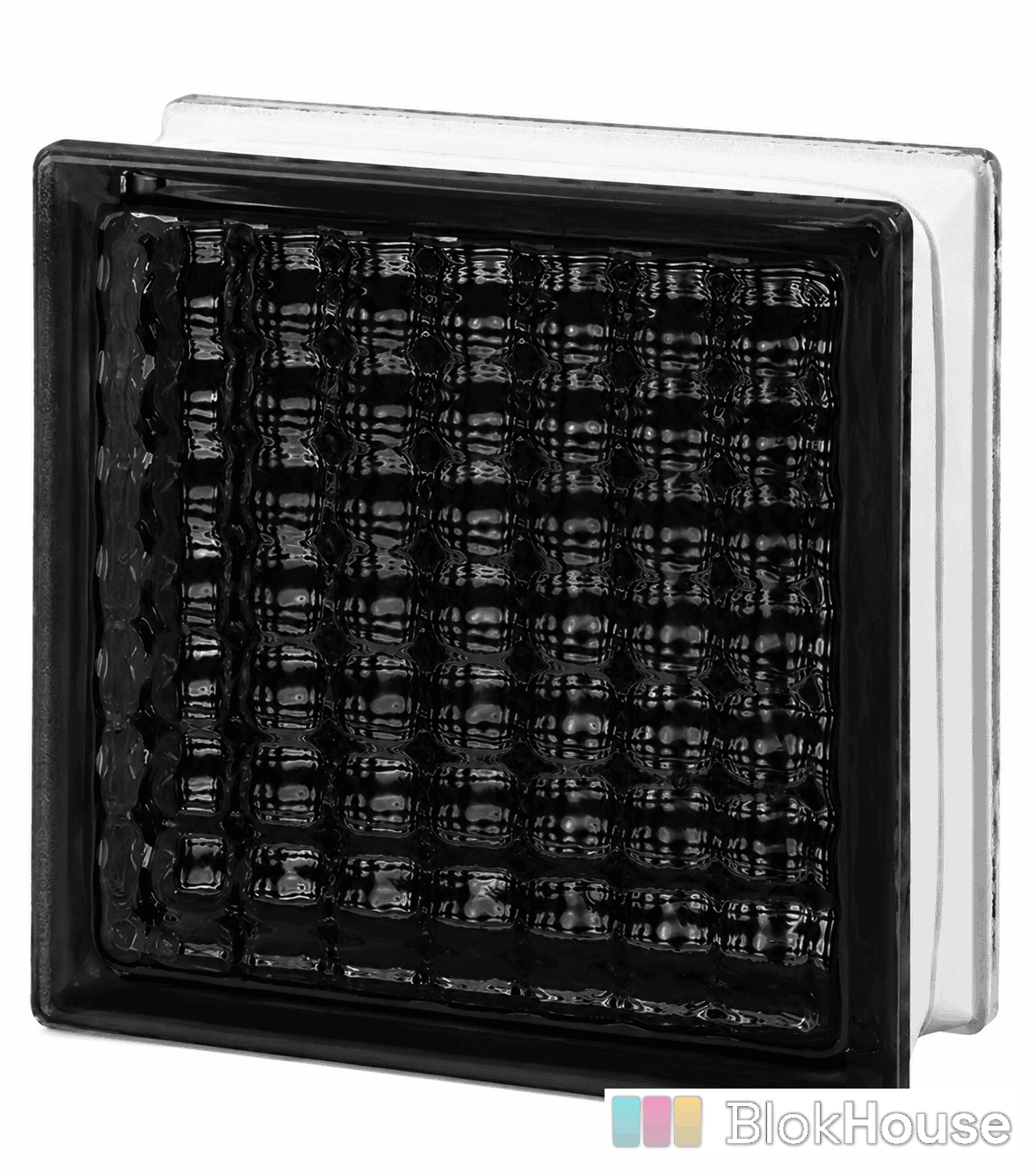 Стеклоблок сона черный, окрашенный изнутри Vitrablok 19×19×8