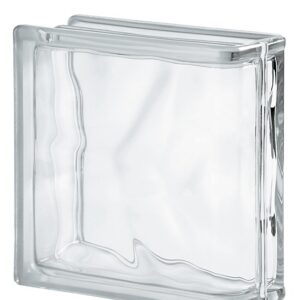 Торцевой стеклоблок бесцветный волна Vitrablok 19x19x8