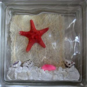 Стеклоблок декоративный Морские звезды МТ-021-В 19x19x8 см.