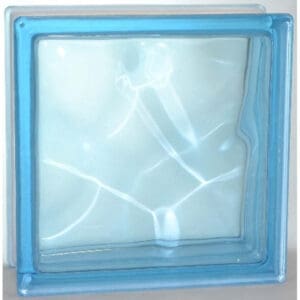 Стеклоблок голубой волна окраска в массе Vitrablok 19x19x8