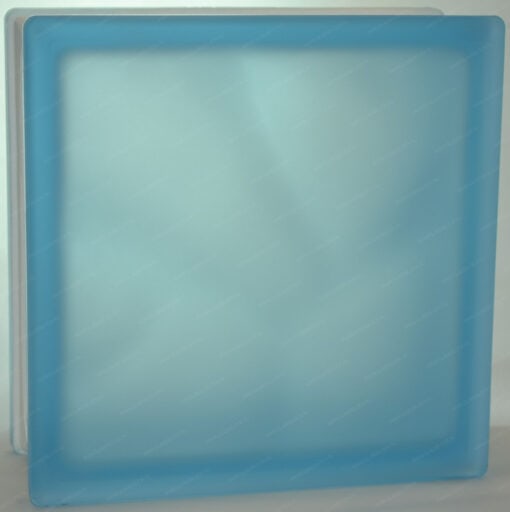 Стеклоблок волна голубой полуматовый окраска в массе Vitrablok 19x19x8