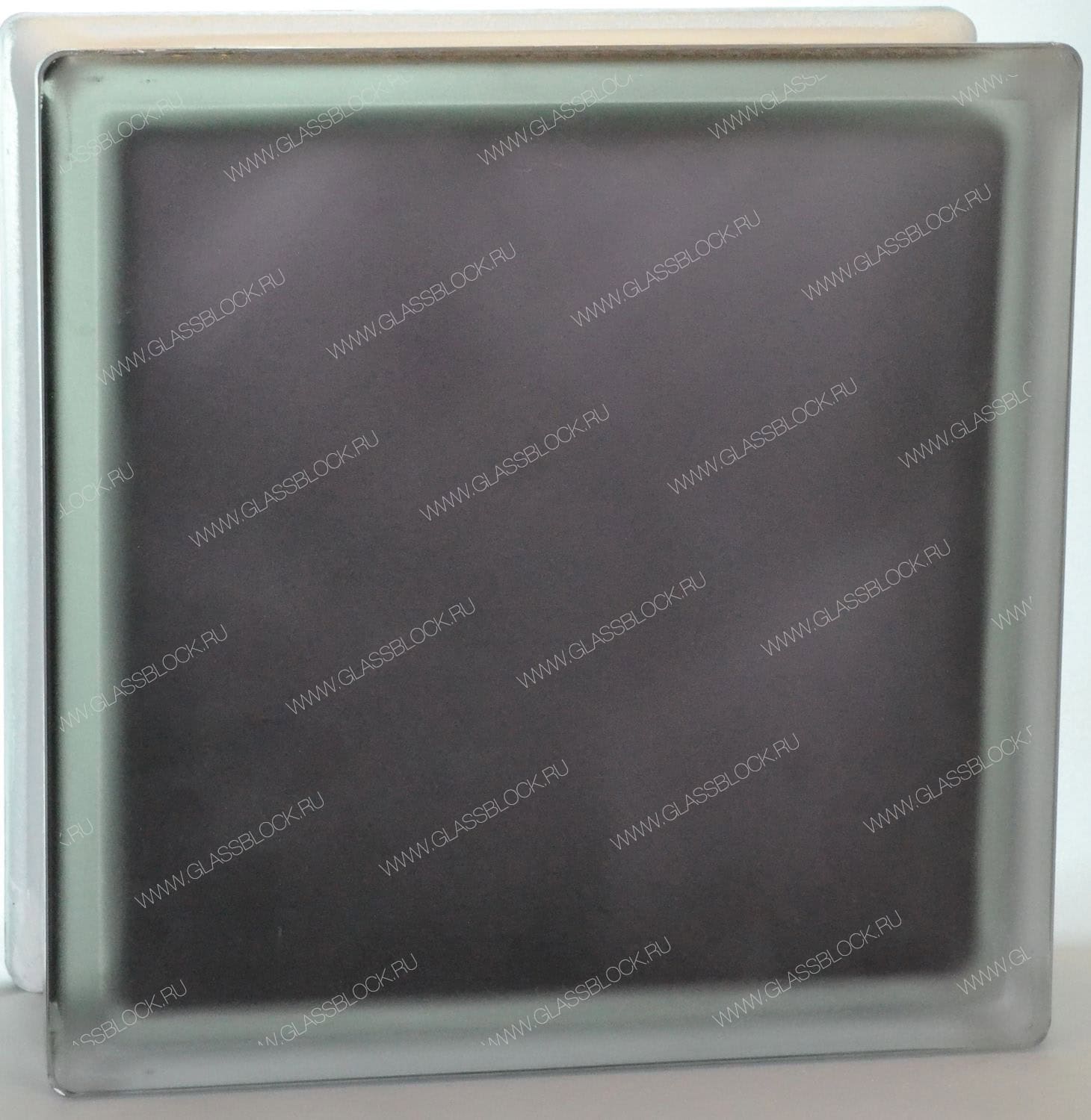 Стеклоблок полуматовый черный волна (матовый с одной стороны) Vitrablok 19x19x8 окрашенный изнутри