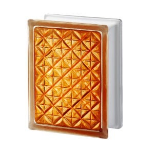 Стеклоблок Актис оранжевый Vitrablok 14,6×19,7×8 см
