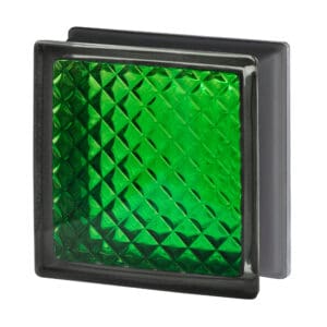 Стеклоблок инка изумруд черный бриллиант Vitrablok 19х19x8