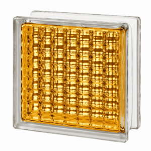 Стеклоблок сона медовый, окрашенный изнутри Vitrablok 19×19×8