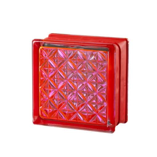 Стеклоблок красный романтик Mini 14.6x14.6x8 см.