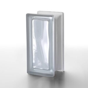 Стеклоблок полуматовый половинка бесцветный волна Vetroarredo Neutro R09 O SAT 1 LATO 19x9x8