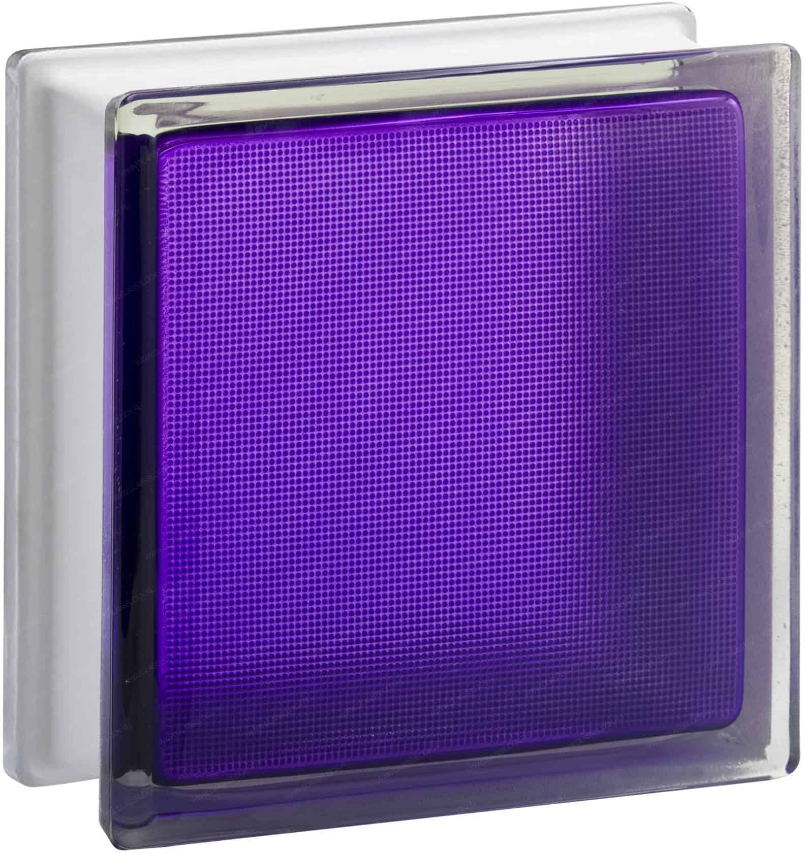 Стеклоблок самба фиолетовый окрашенный изнутри Vitrablok 19х19х8