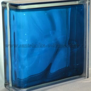 Торцевой стеклоблок синий окраска в массе Vitrablok 19x19x8