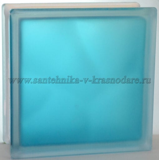 Стеклоблок матовый бирюза Vitrablok 19x19x8 окрашенный изнутри