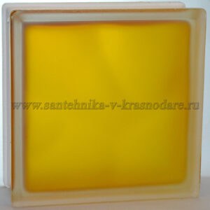 Стеклоблок матовый медовый Vitrablok 19x19x8 окрашенный изнутри
