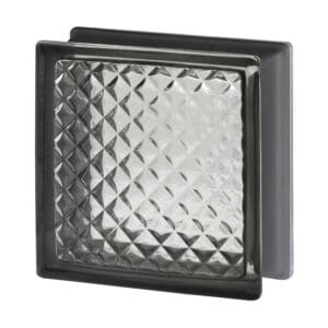 Стеклоблок инка бесцветный черный бриллиант Vitrablok 19х19x8