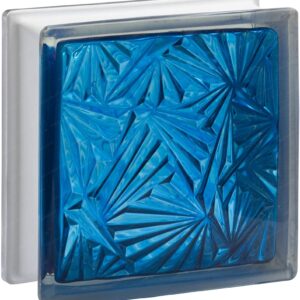 Стеклоблок мороз синий окрашенный изнутри Vitrablok 19х19х8