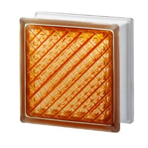 Стеклоблок Диамонд оранжевый Vitrablok 19,7.x19,7x8 см